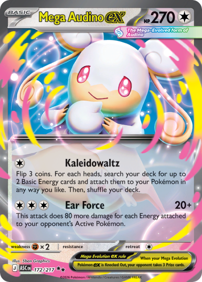 Mega Audino ex 172/217 Ascended Heroes Pokemon card