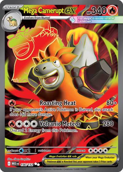 Mega Camerupt ex 156/132 Mega Evolution Pokemon card
