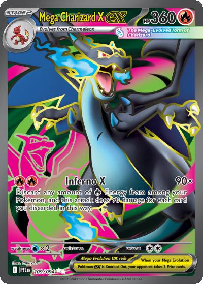 Mega Charizard X ex 109/94 Phantasmal Flames Pokemon card