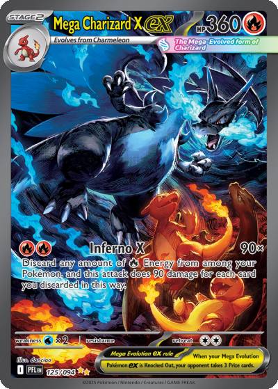 Mega Charizard X ex 125/94 Phantasmal Flames Pokemon card