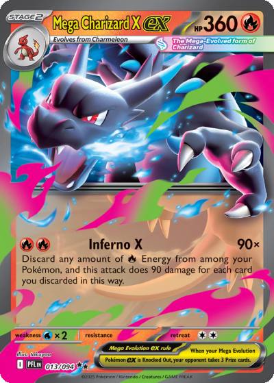 Mega Charizard X ex 13/94 Phantasmal Flames Pokemon card