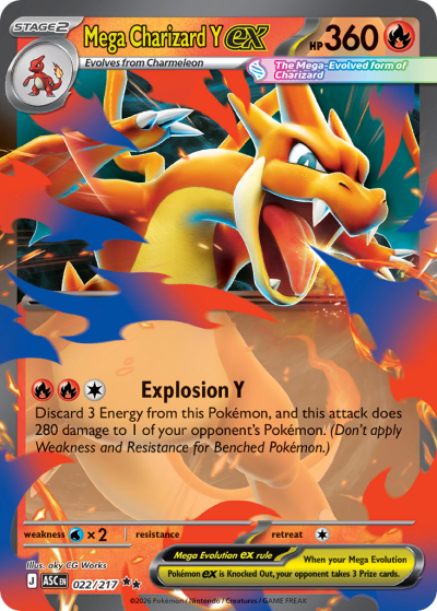 Mega Charizard Y ex 22/217 Ascended Heroes Pokemon card