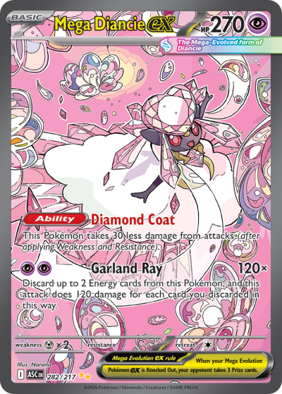 Mega Diancie ex 282/217 Ascended Heroes Pokemon card