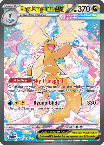 Mega Dragonite ex 290/217 Ascended Heroes Pokemon card