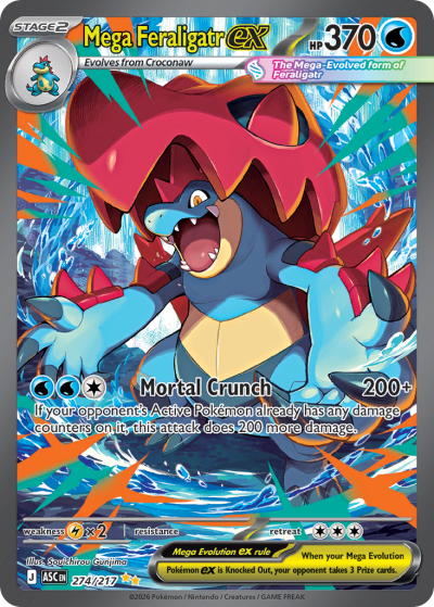 Mega Feraligatr ex 274/217 Ascended Heroes Pokemon card