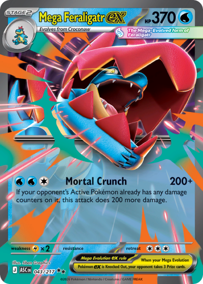 Mega Feraligatr ex 43/217 Ascended Heroes Pokemon card