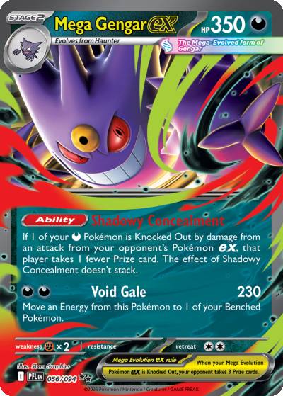 Mega Gengar ex 56/94 Phantasmal Flames Pokemon card