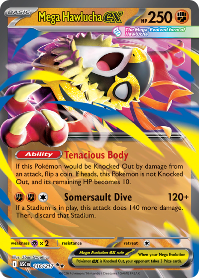 Mega Hawlucha ex 116/217 Ascended Heroes Pokemon card