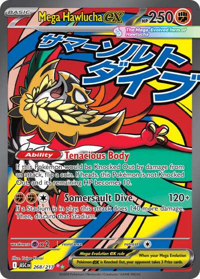 Mega Hawlucha ex 268/217 Ascended Heroes Pokemon card