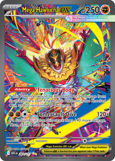 Mega Hawlucha ex 283/217 Ascended Heroes Pokemon card