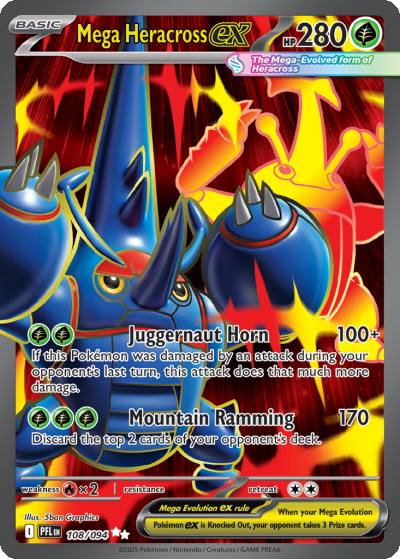 Mega Heracross ex 108/94 Phantasmal Flames Pokemon card