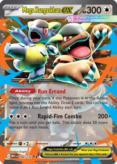 Mega Kangaskhan ex 104/132 Mega Evolution Pokemon card