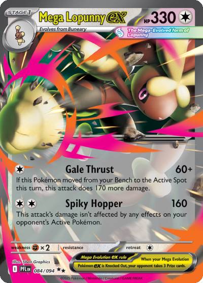 Mega Lopunny ex 84/94 Phantasmal Flames Pokemon card