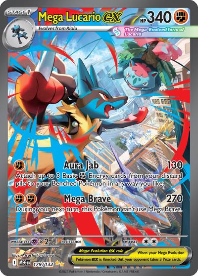 Mega Lucario ex 179/132 Mega Evolution Pokemon card