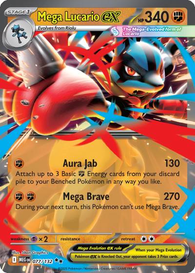 Mega Lucario ex 77/132 Mega Evolution Pokemon card
