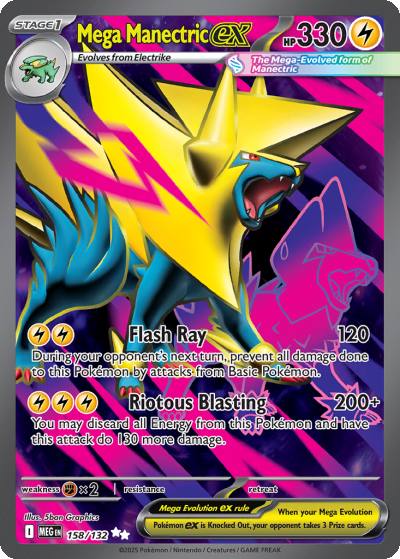 Mega Manectric ex 158/132 Mega Evolution Pokemon card