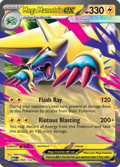 Mega Manectric ex 50/132 Mega Evolution Pokemon card