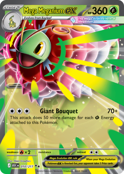 Mega Meganium ex 10/217 Ascended Heroes Pokemon card