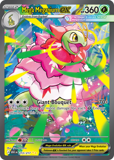 Mega Meganium ex 272/217 Ascended Heroes Pokemon card