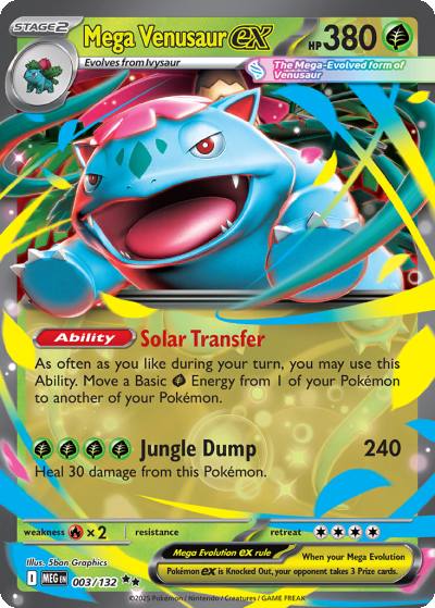 Mega Venusaur ex 3/132 Mega Evolution Pokemon card