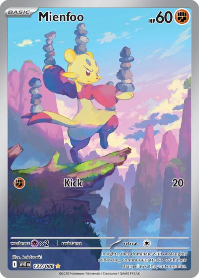 Mienfoo 133/86 White Flare Pokemon card