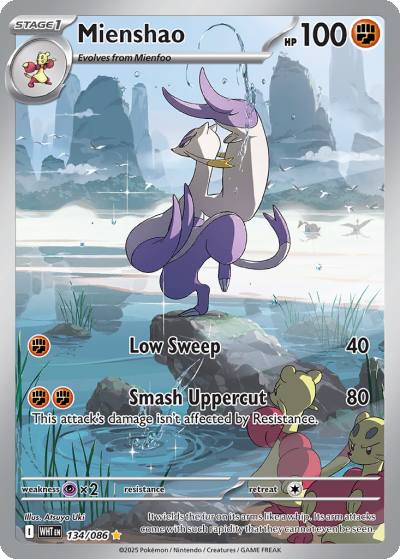 Mienshao 134/86 White Flare Pokemon card