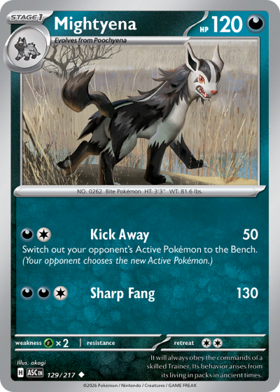 Mightyena 129/217 Ascended Heroes Pokemon card