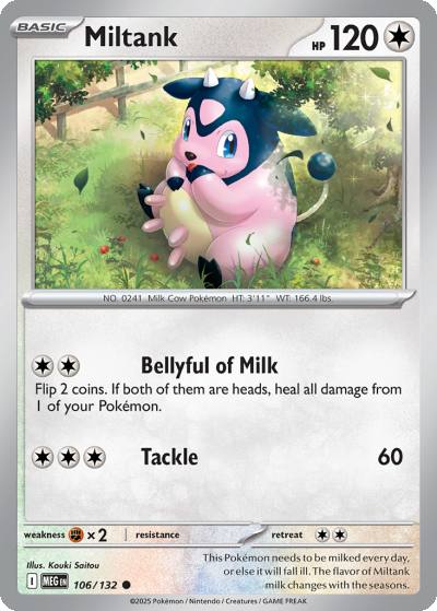 Miltank 106/132 Mega Evolution Pokemon card