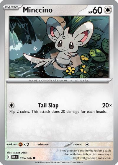 Minccino 75/86 Black Bolt Pokemon card