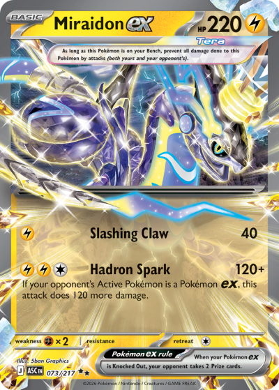 Miraidon ex 73/217 Ascended Heroes Pokemon card