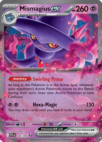 Mismagius ex 36/94 Phantasmal Flames Pokemon card