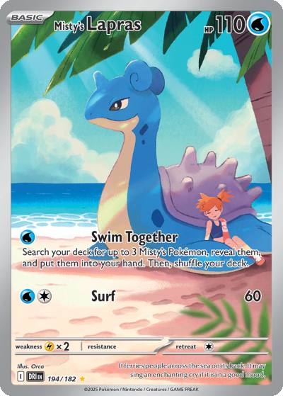 Misty's Lapras 194/182 Destined Rivals Pokemon card