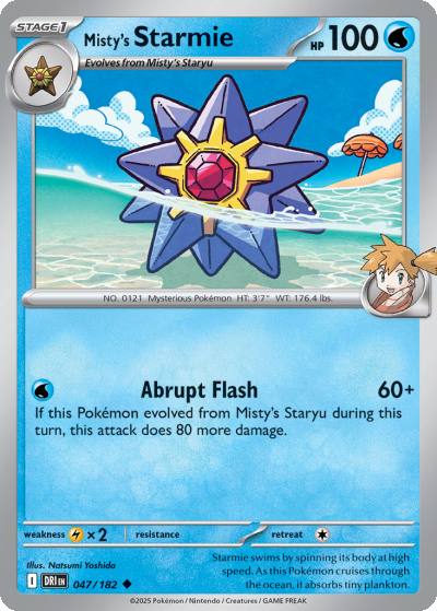 Misty's Starmie 47/182 Destined Rivals Pokemon card