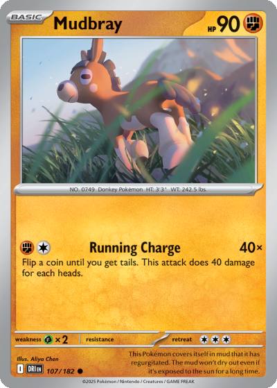 Mudbray 107/182 Destined Rivals Pokemon card