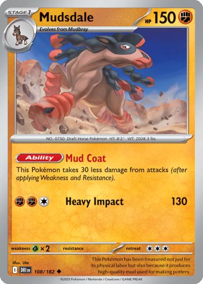 Mudsdale 108/182 Destined Rivals Pokemon card