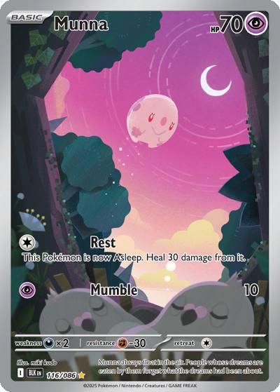 Munna 116/86 Black Bolt Pokemon card