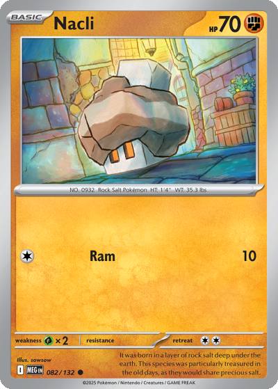 Nacli 82/132 Mega Evolution Pokemon card