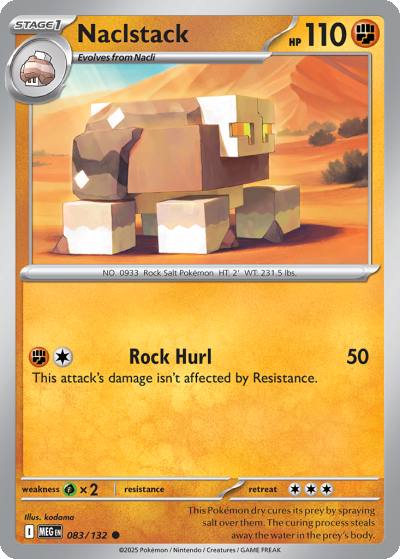 Naclstack 83/132 Mega Evolution Pokemon card