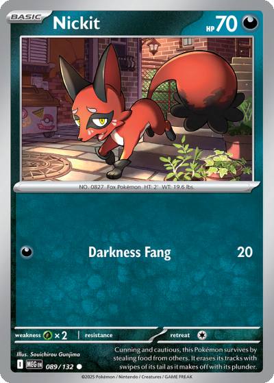 Nickit 89/132 Mega Evolution Pokemon card