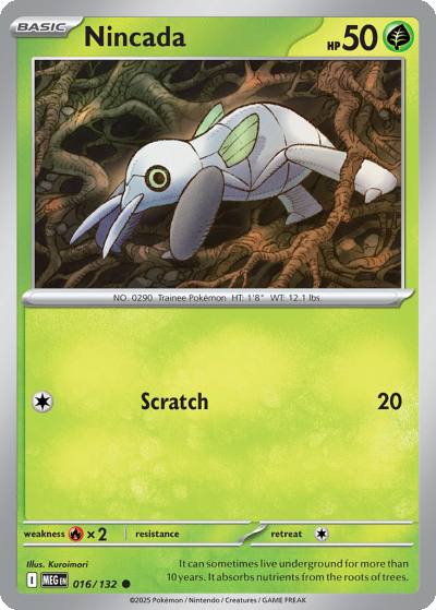 Nincada 16/132 Mega Evolution Pokemon card