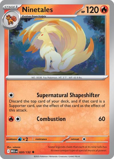 Ninetales 20/132 Mega Evolution Pokemon card