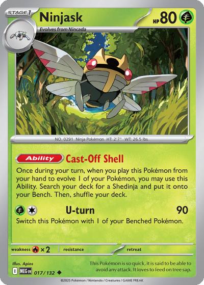 Ninjask 17/132 Mega Evolution Pokemon card