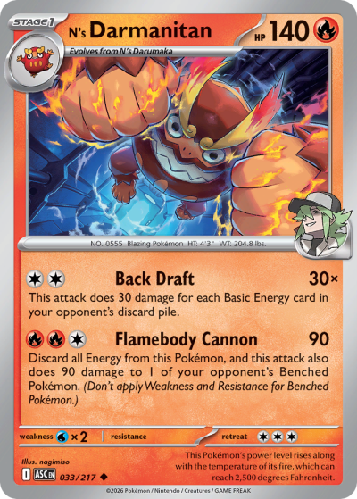 N's Darmanitan 33/217 Ascended Heroes Pokemon card
