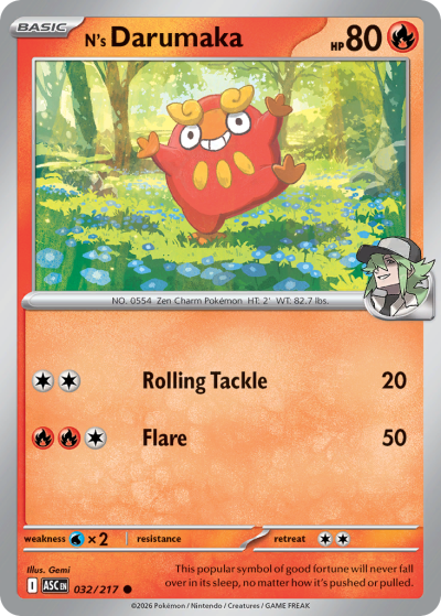N's Darumaka 32/217 Ascended Heroes Pokemon card