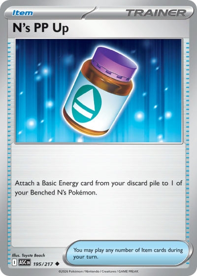 N's PP Up 195/217 Ascended Heroes Pokemon card
