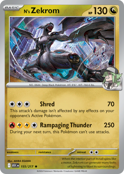 N's Zekrom 155/217 Ascended Heroes Pokemon card