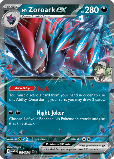 N's Zoroark ex 137/217 Ascended Heroes Pokemon card