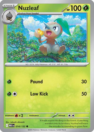 Nuzleaf 14/132 Mega Evolution Pokemon card