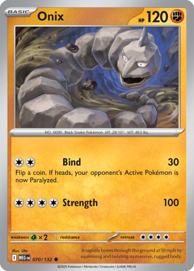 Onix 70/132 Mega Evolution Pokemon card