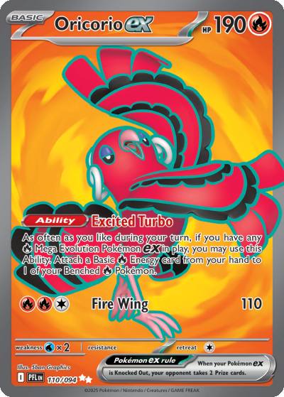 Oricorio ex 110/94 Phantasmal Flames Pokemon card